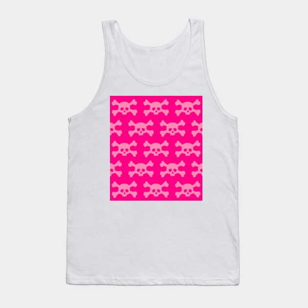 Pink Skull Pattern Tank Top by XOOXOO